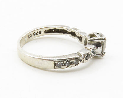 ROSS SIMON 925 Silver  Cubic Zirconia Solitaire With Accents Ring Sz 7 RG13317