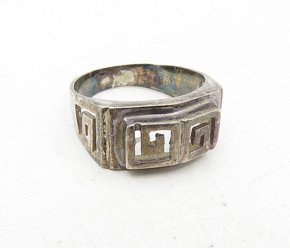 925 Sterling Silver  Vintage Dark Tone Open Spiral Band Ring Sz 8  RG9050