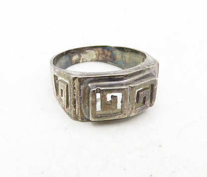 925 Sterling Silver  Vintage Dark Tone Open Spiral Band Ring Sz 8  RG9050