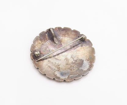 925 Sterling Silver Vintage Brooch Pin Roadrunner & Cactus  BP12453