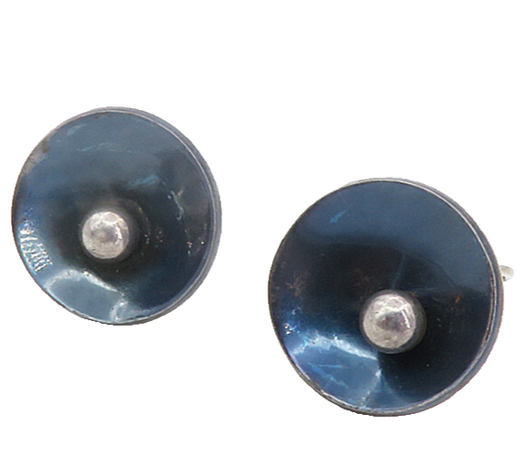 LOS CASTILLO MEXICO 925 Silver  Vintage Modernist Non Pierce Earrings  EG2936