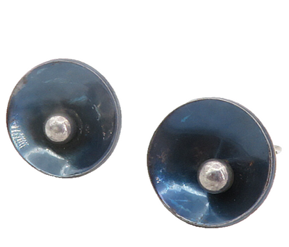 LOS CASTILLO MEXICO 925 Silver  Vintage Modernist Non Pierce Earrings  EG2936