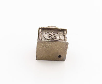 925 Sterling Silver Vintage Pendant BEAU Miniature Coffee Grinder Charm  PT26266