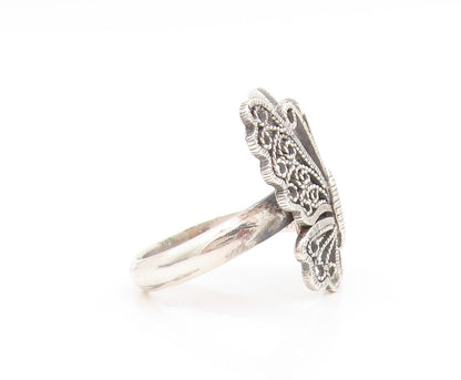 925 Sterling Silver Vintage Ring Elegant Butterfly Cut Out Band  Sz 8.5  RG34194
