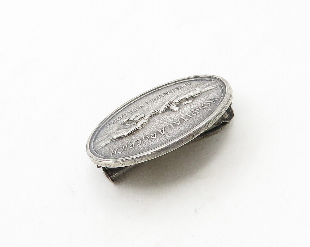 INDUSTRIA ARGENTINA 925 Silver  Vintage Hospital Argerich Brooch Pin  BP7648