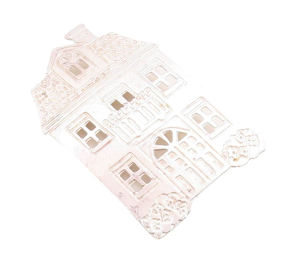 925 Sterling Silver Vintage Brooch Pin Solid Cutout Large House  BP11342