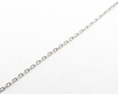 925 Sterling Silver  Shiny Cubic Zirconia Open Circle Chain Necklace  NE3139