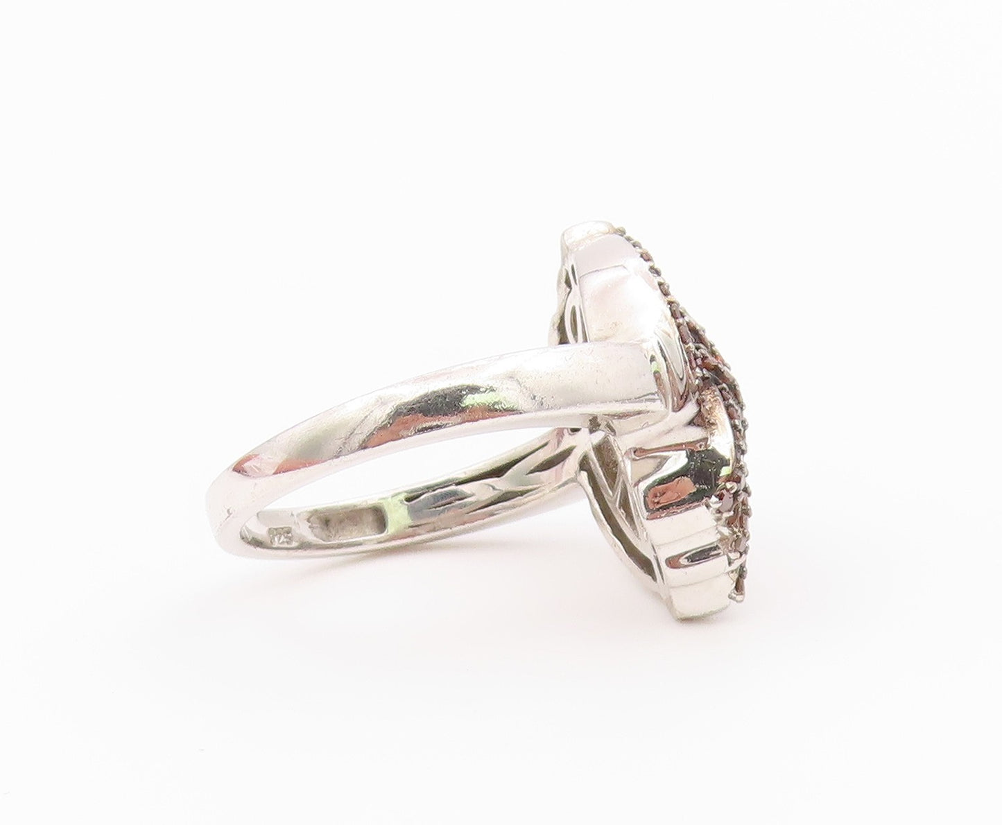 925 Sterling Silver Vintage Ring D'JOY Real Diamonds Knot Band  Sz 10  RG36435