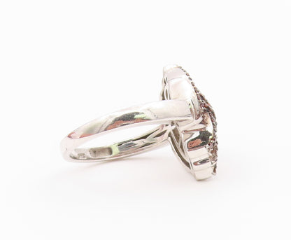 925 Sterling Silver Vintage Ring D'JOY Real Diamonds Knot Band  Sz 10  RG36435