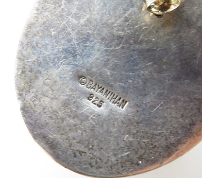 BAYANIHAN 925 Silver & 14K GOLD  Vintage Hollow Dome Drop Earrings  EG7930