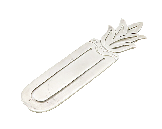 MEXICO 925 Sterling Silver  Vintage Lotus Flower Cutout Book Mark  TR2397