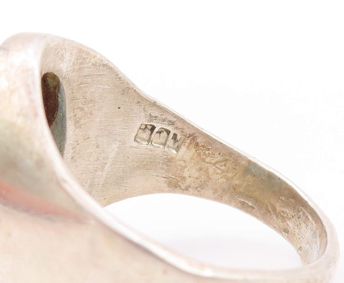 925 Sterling Silver Vintage Ring Designer Cabochon Oval Turquoise  Sz 12 RG32599