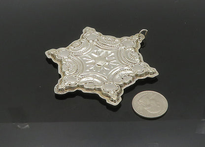 WALLACE 925 Sterling Silver Vintage Shiny Large Christmas Star Pendant PT16632