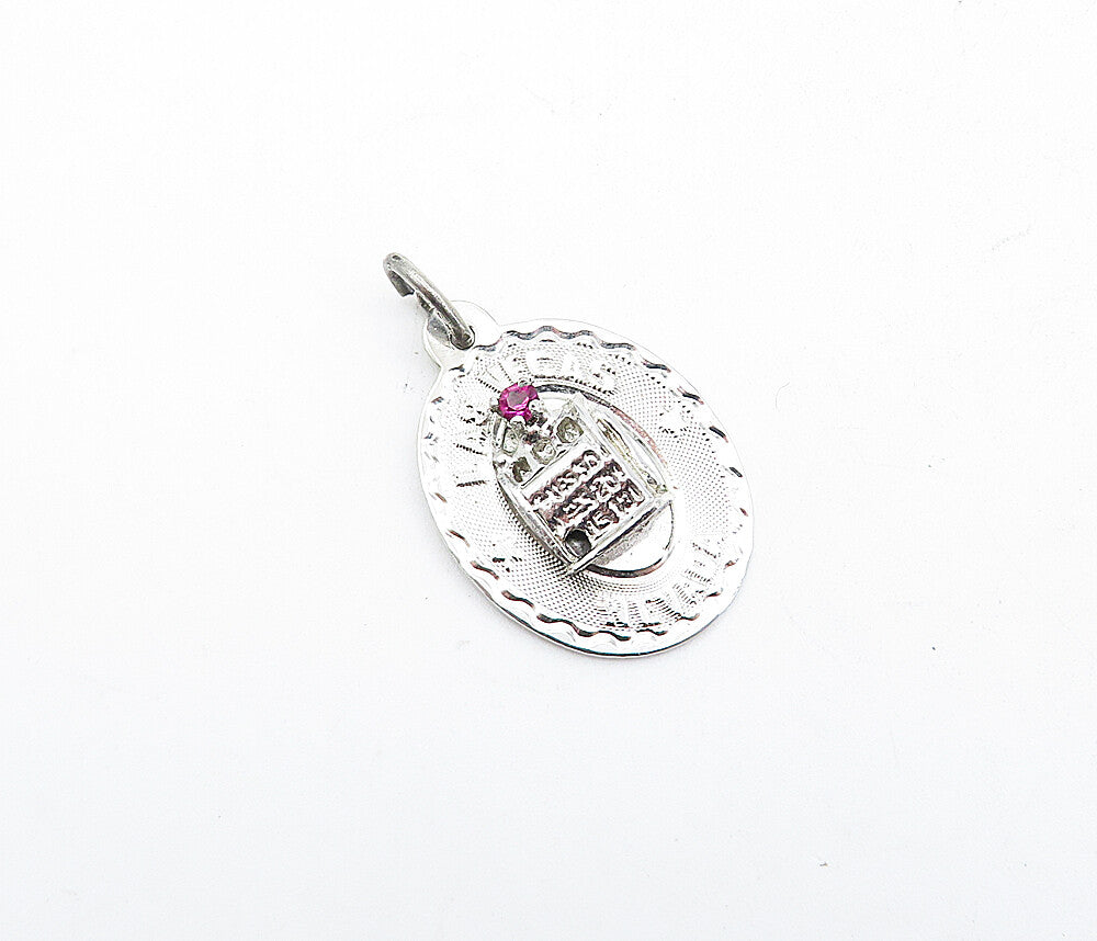 925 Sterling Silver  Petite Pink Topaz Las Vegas Nevada Drop Pendant  PT2890