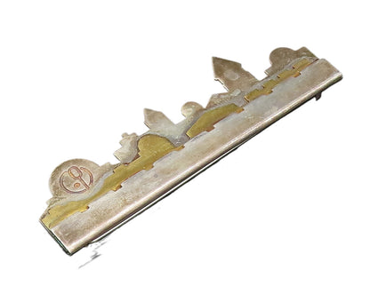 EMIL SHENFELD 925 Silver  Vintage Two Tone Jerusalem Scenery Brooch Pin BP9799