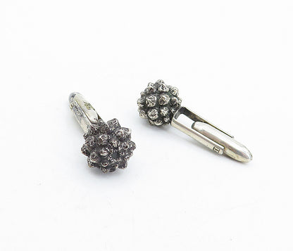925 Sterling Silver  Vintage Antique Oxidized Spiked Ball Cuff Links  TR1087