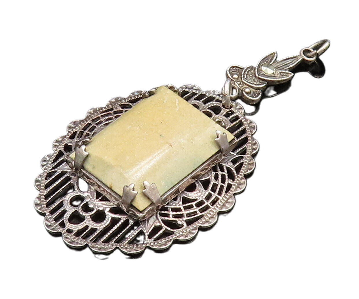 925 Sterling Silver  Vintage Unique Infinite Floral Web Pendant  PT20721