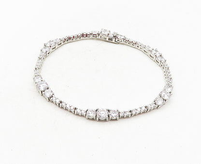 ROSS SIMON 925 Sterling Silver  Sparkling Cubic Zirconia Chain Bracelet BT4141