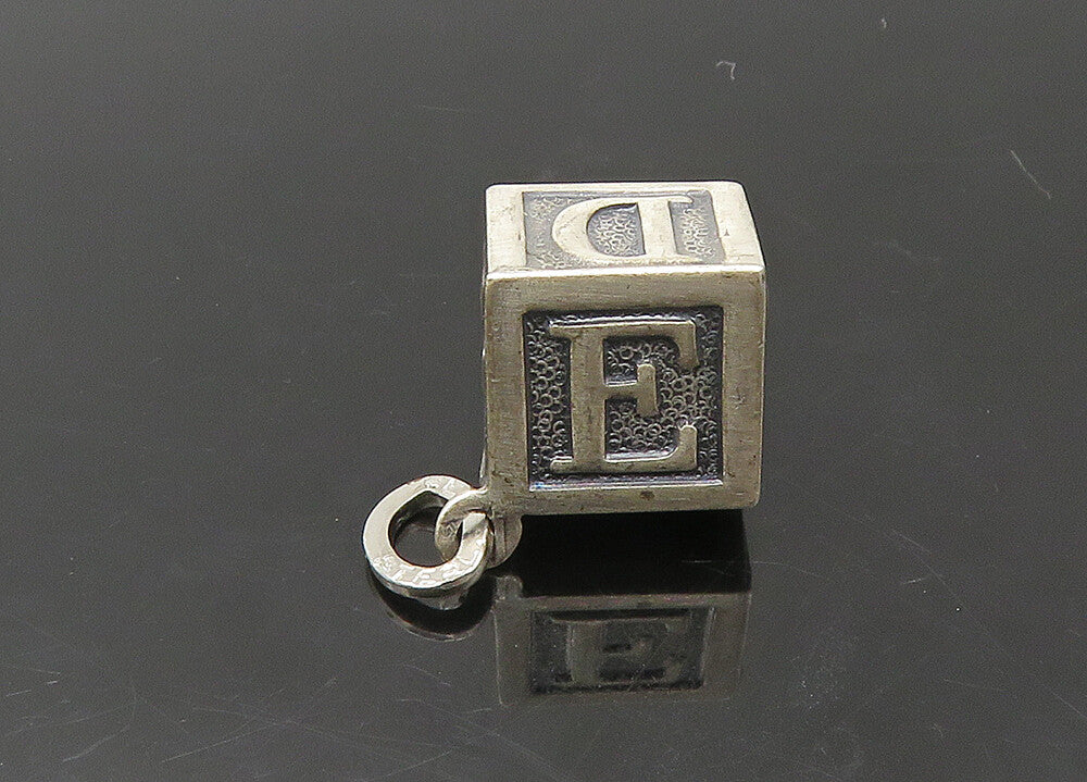 BEAU 925 Sterling Silver   Vintage Baby Alphabet Block Pendant  PT18292