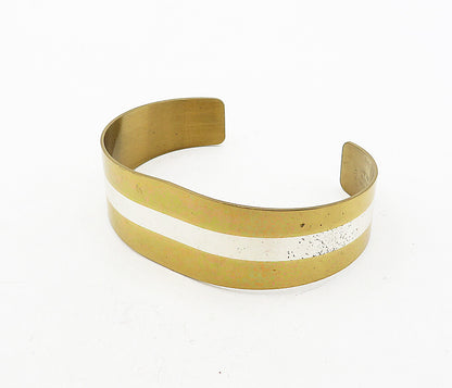 LILLIAN VERNON 925 Sterling Silver  Vintage Shiny 3 Tone Cuff Bracelet  BT1714