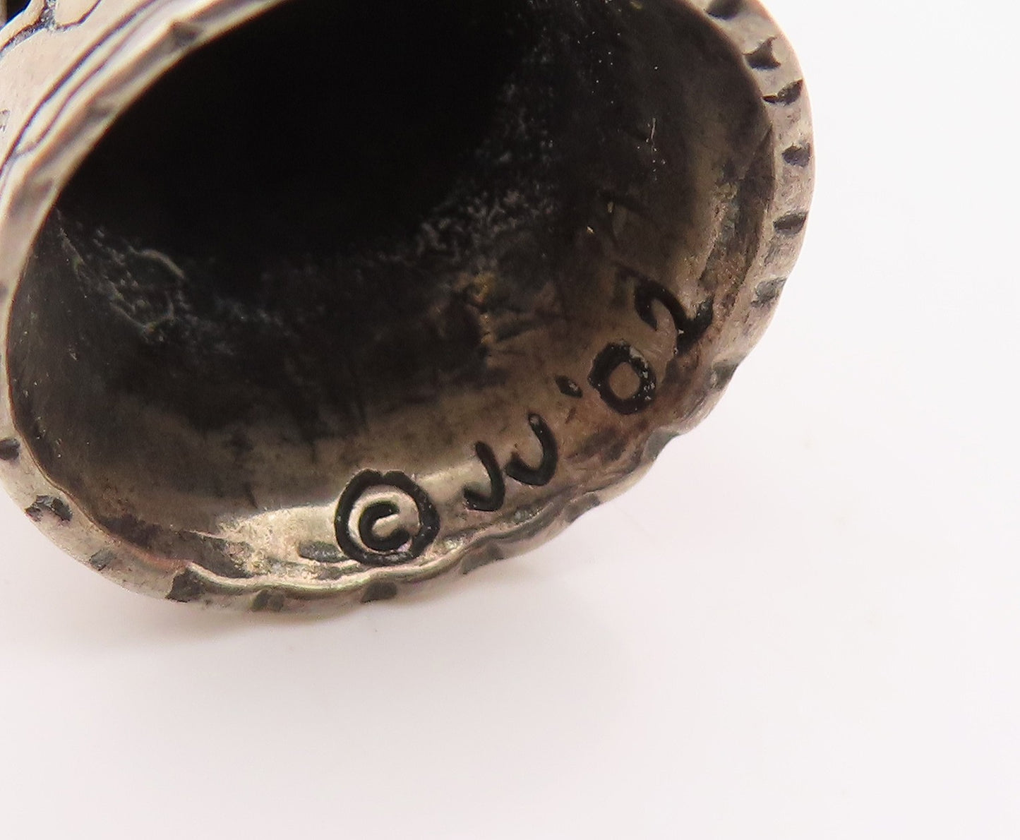 925 Sterling Silver  Vintage Shiny Etched Grandmother Love Pendant  PT17571