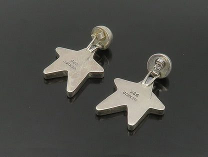 MEXICO 925 Sterling Silver  Vintage Cutout Star Dangle Earrings  EG11557