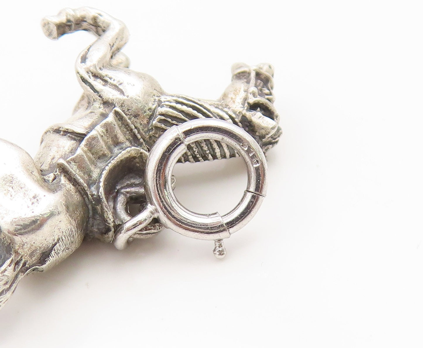 925 Sterling Silver Vintage Pendant Etched Saddled Western Horse Charm  PT25925