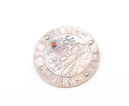 925 Sterling Silver Vintage Brooch Carnelian New Mexico Mainstreet  BP11503