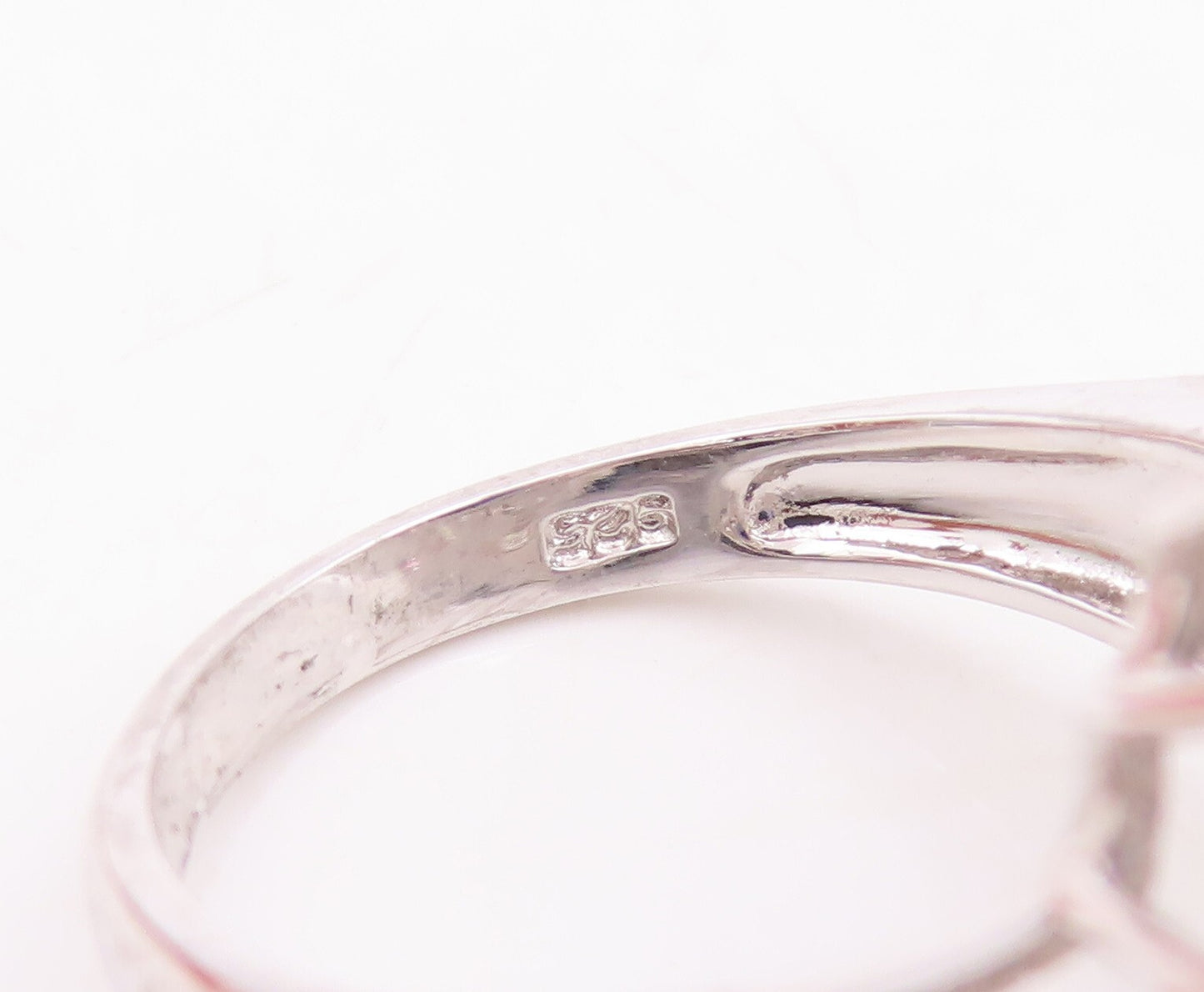 925 Sterling Silver Vintage Ring Sapphire Marquise Cut CZ Flower  Sz 8  RG29536