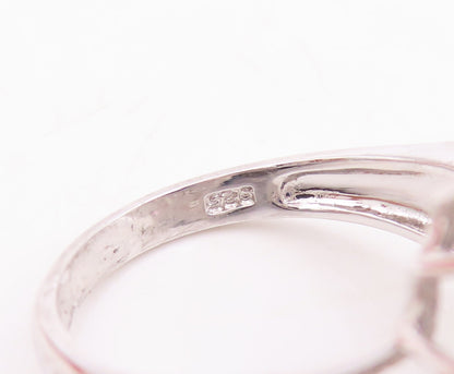 925 Sterling Silver Vintage Ring Sapphire Marquise Cut CZ Flower  Sz 8  RG29536