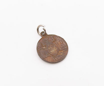 925 Sterling Silver  Vintage Antique Oxidized Pope Paul VI Pendant  PT8921