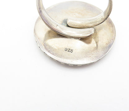 925 Sterling Silver  Vintage Modernist Sculpted Round Band Ring Sz 6.5  RG8099