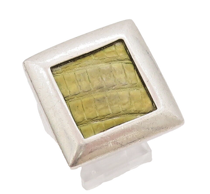 925 Sterling Silver Vintage Ring Designer Carved Framed Gemstone  Sz 7  RG28368
