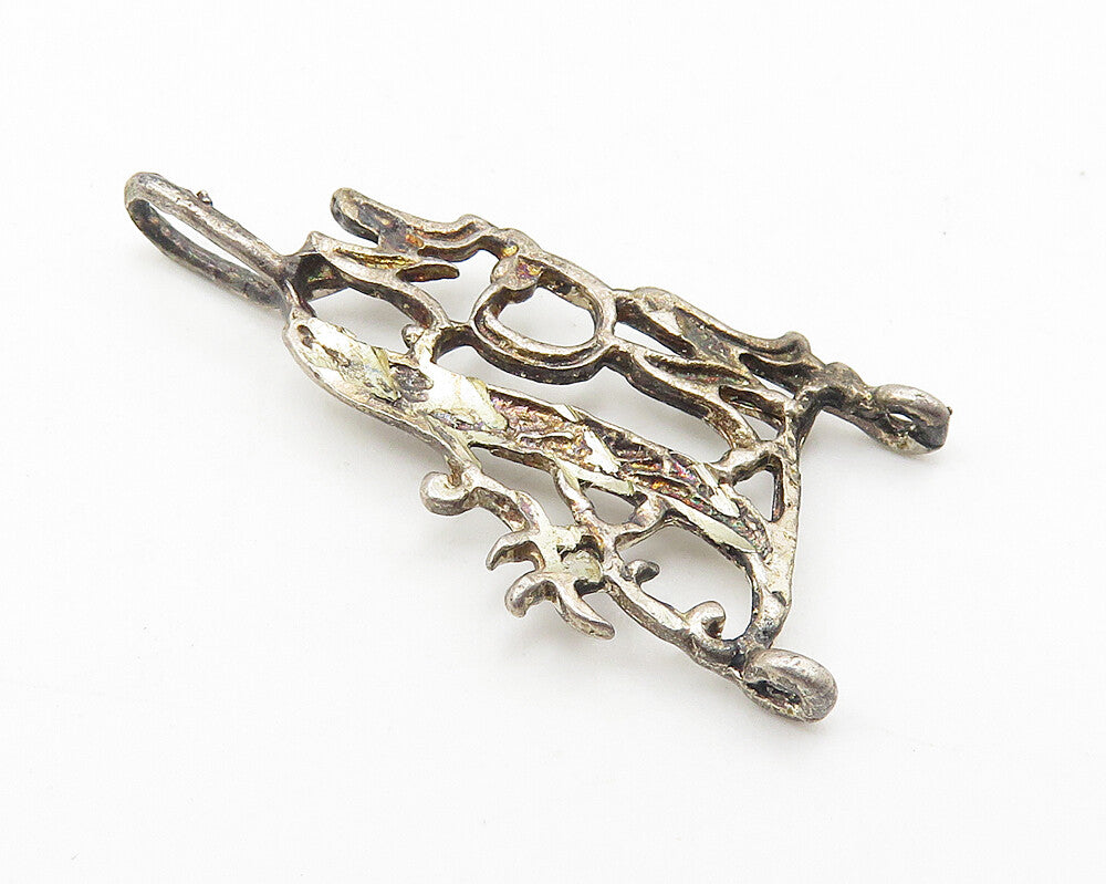 925 Sterling Silver  Vintage Petite Dark Tone Number One Mom Pendant  PT8126