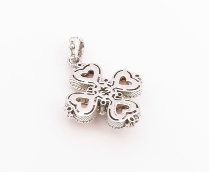 925 Sterling Silver Vintage Pendant JUDITH RIPKA Smoky Quartz Cross  PT26416