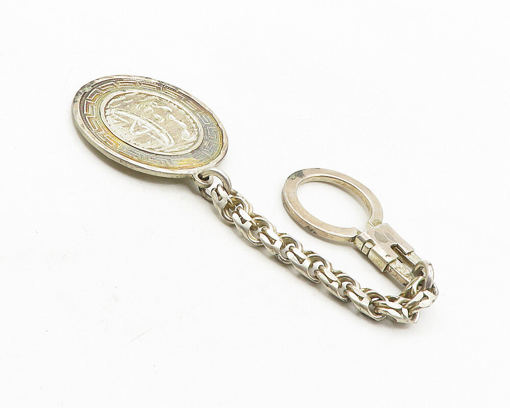 FMC MEXICO 925 Sterling Silver  Vintage Etched Desert Scene Key Chain  TR1754