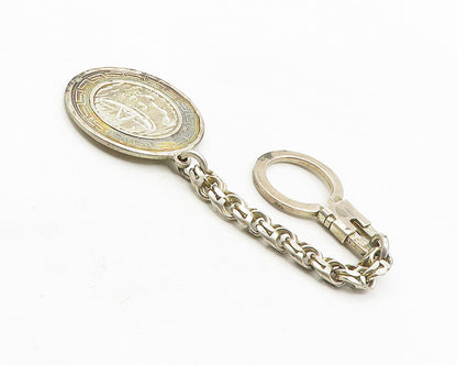 FMC MEXICO 925 Sterling Silver  Vintage Etched Desert Scene Key Chain  TR1754