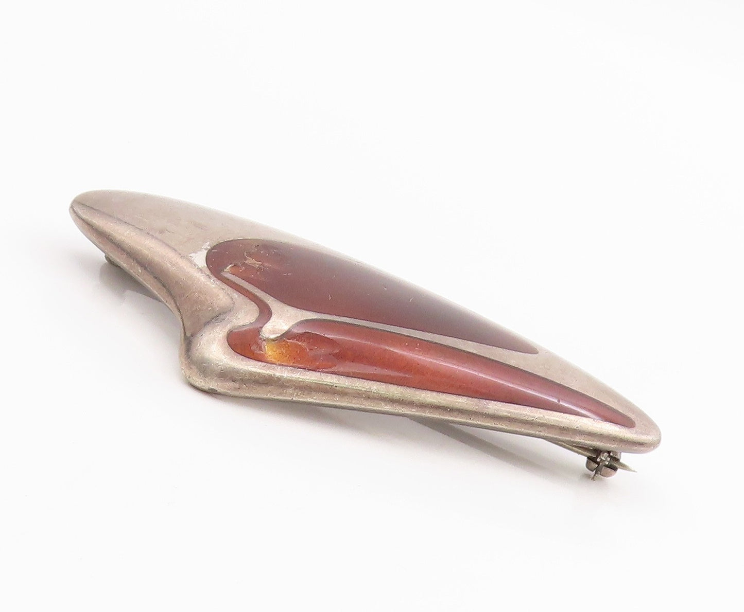 925 Sterling Silver Vintage Brooch Pin GEORG JENSEN DENMARK Enamel Wing  BP12184