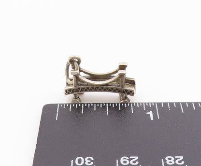 925 Sterling Silver  Vintage  Shiny Petite Bridge Motif Pendant  PT18876