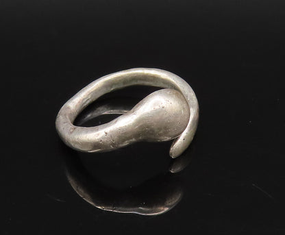 925 Sterling Silver  Vintage Minimalist Head & Tail Bypass Ring Sz 6.5 RG25976