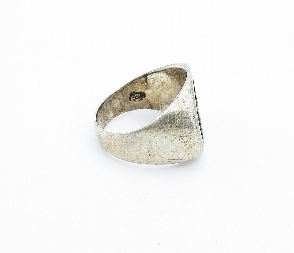 MEXICO 925 Sterling Silver  Vintage Traditional Design Band Ring Sz 8.5 RG6074
