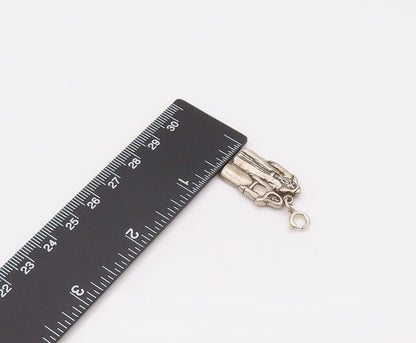 925 Sterling Silver  Vintage Old Couple Promise Solid Charm Pendant  PT22133