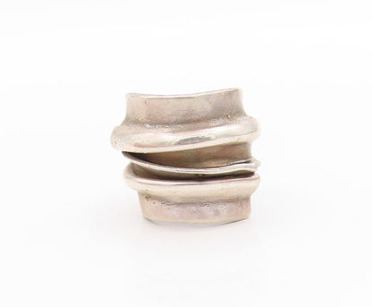 925 Sterling Silver Vintage Ring Solid Twisted Ripple Wavy Band  Sz 6.5  RG33470