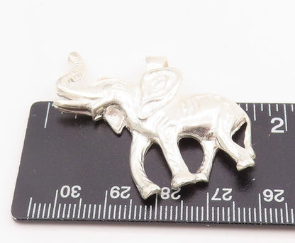 925 Sterling Silver Vintage Pendant Good Luck Majestic Elephant Charm  PT25243