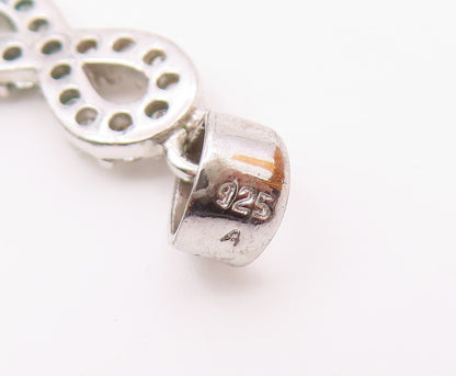 925 Sterling Silver   Vintage Cubic Zirconia Musical Note Pendant  PT20568