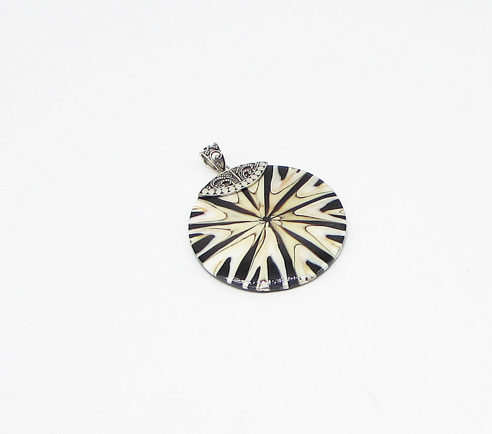 925 Sterling Silver  Vintage Gemstone Bali Style Drop Pendant  PT2432