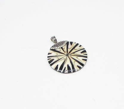 925 Sterling Silver  Vintage Gemstone Bali Style Drop Pendant  PT2432