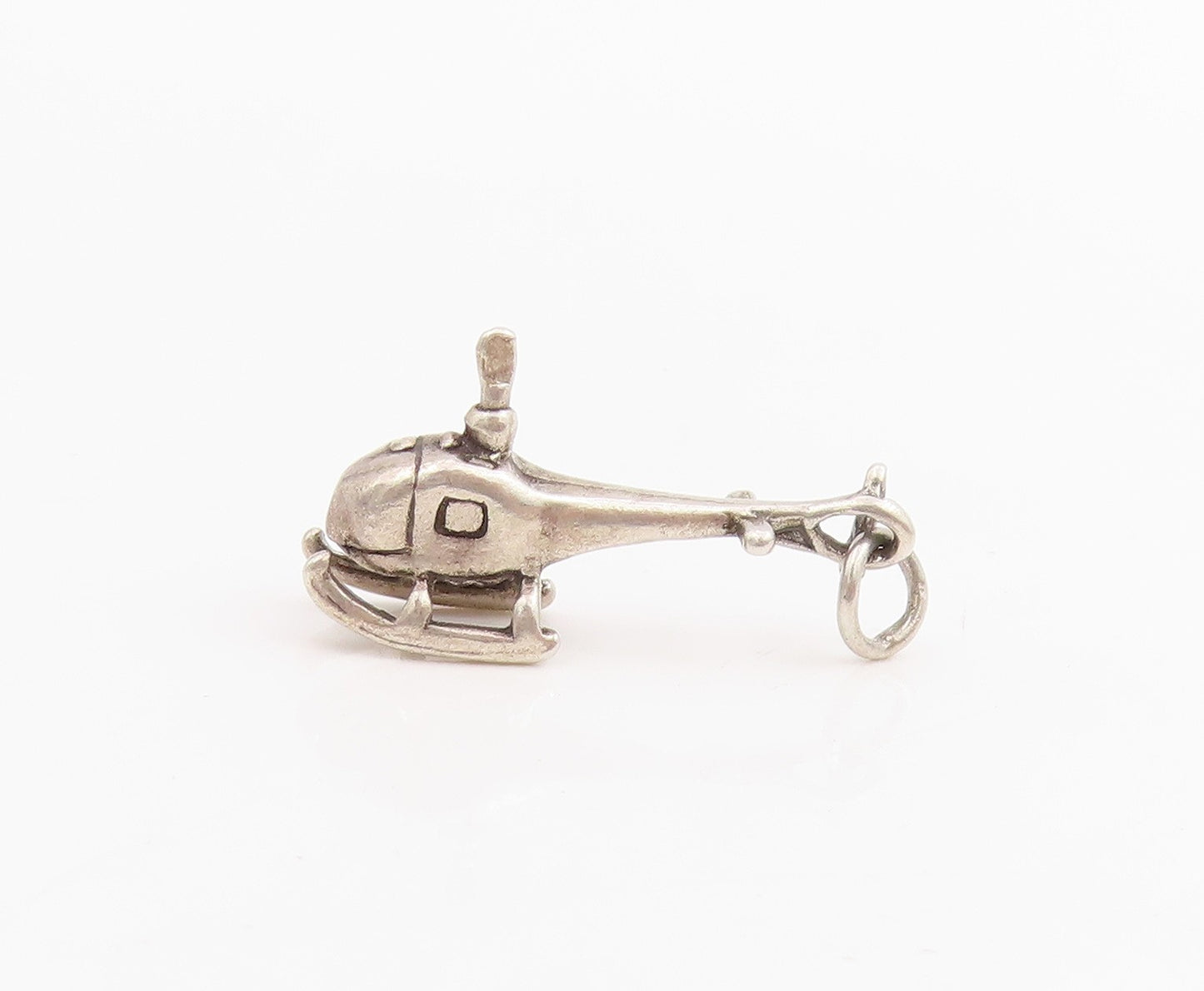 925 Sterling Silver Vintage Pendant Aviation Helicopter Chopper Charm  PT25231