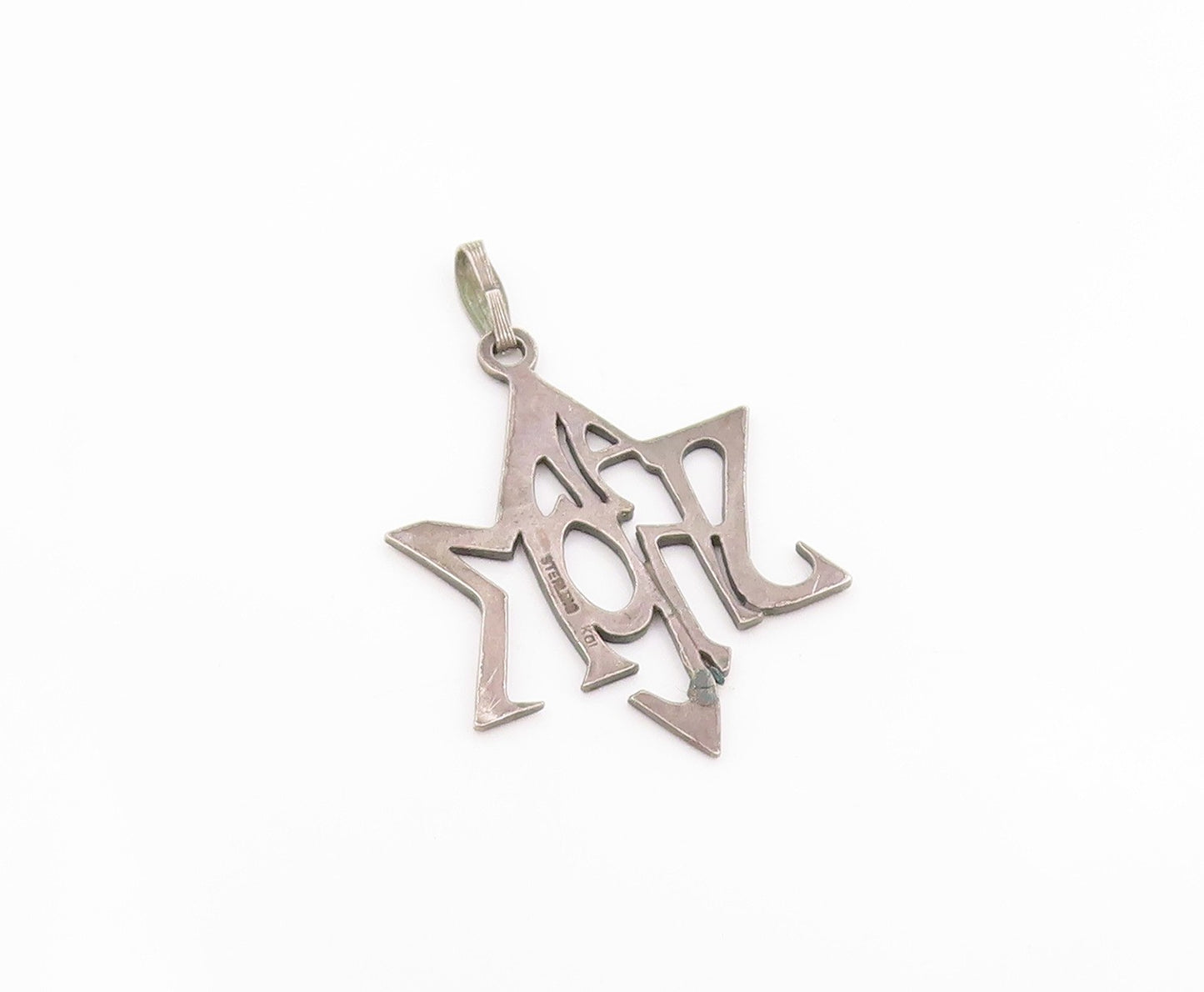 925 Sterling Silver Vintage Pendant Classic Shalom Star Of David Cutout  PT26294