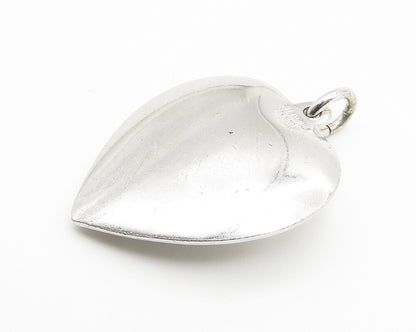 THEDA 925 Sterling Silver  Pearl Floral Vine Shiny Love Heart Pendant  PT8522